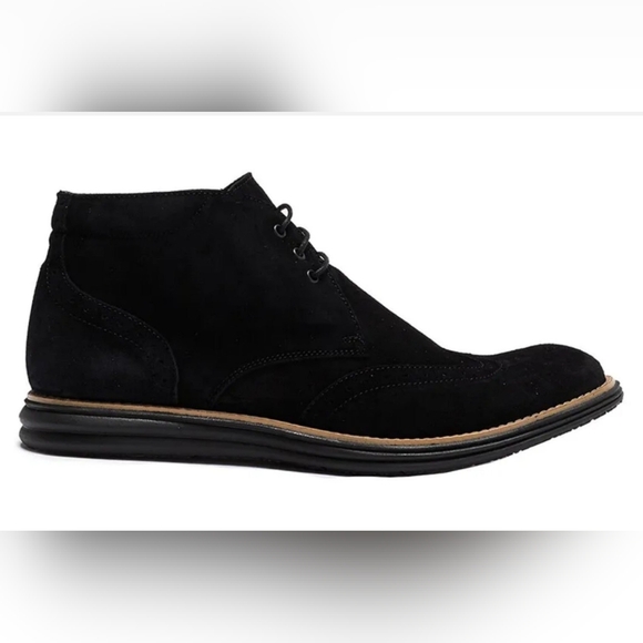 Bugatchi Garda Suede Lace-Up Boot Nero/Dark Black - Picture 1 of 12